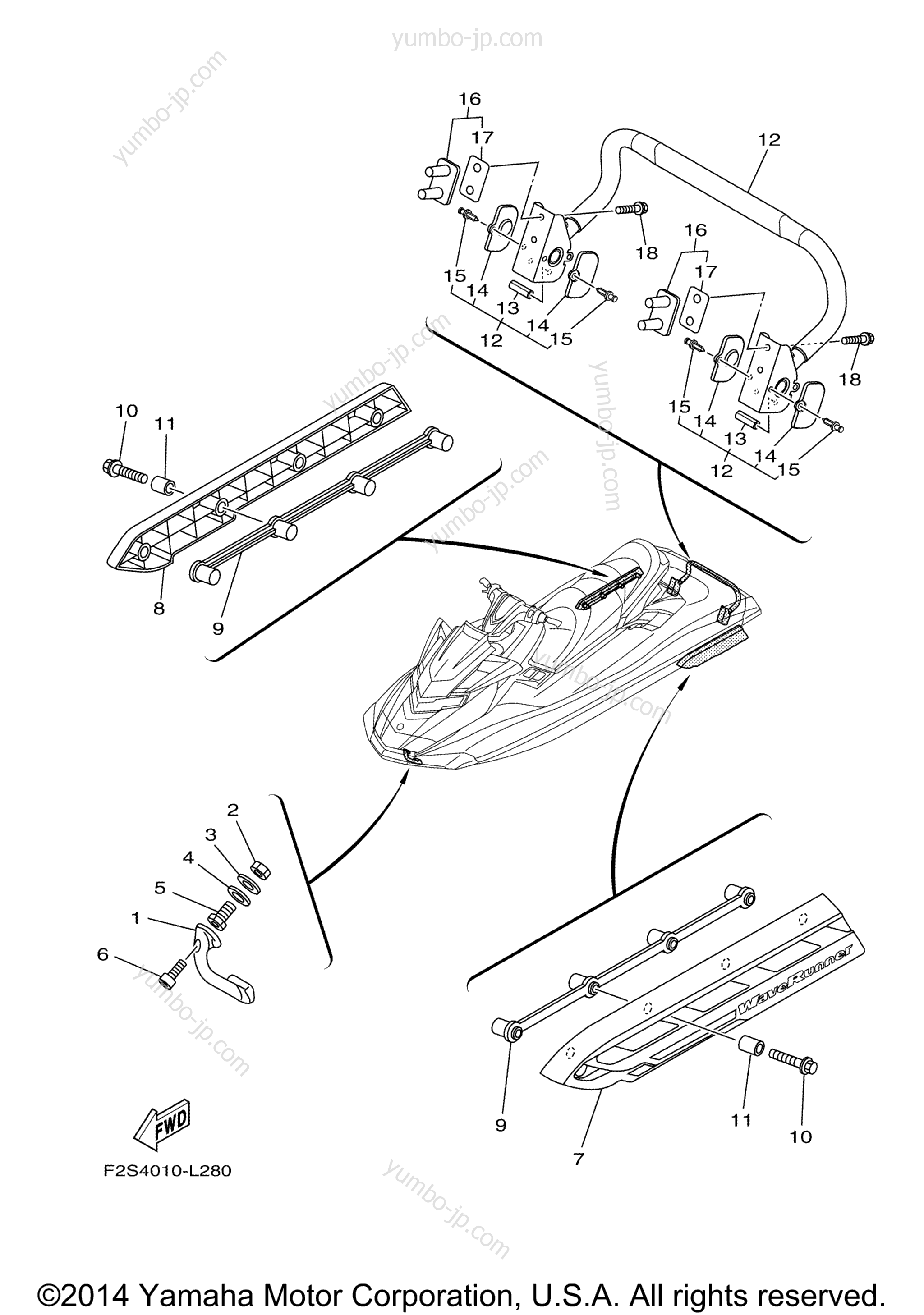 Hull & Deck 2 для гидроциклов YAMAHA WAVERUNNER FX HO (FB1800P) 2015 г.