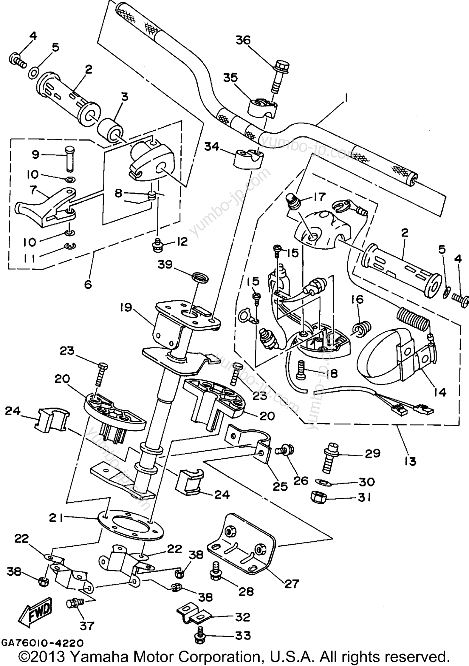 Steering 1 для гидроциклов YAMAHA WAVE BLASTER (WB700T) 1995 г.