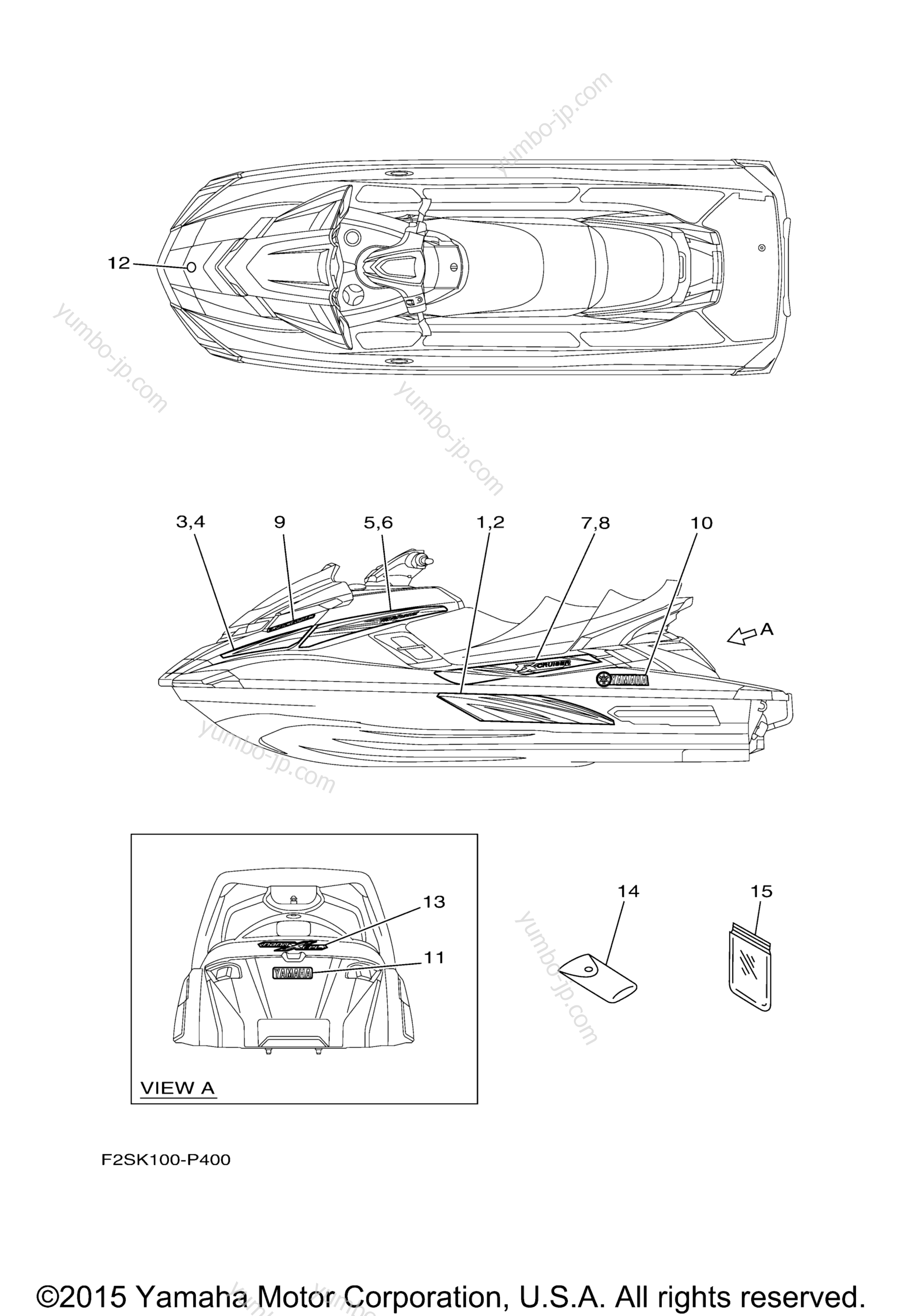 Graphics for watercrafts YAMAHA FX CRUISER SHO (FA1800AR) 2016 year