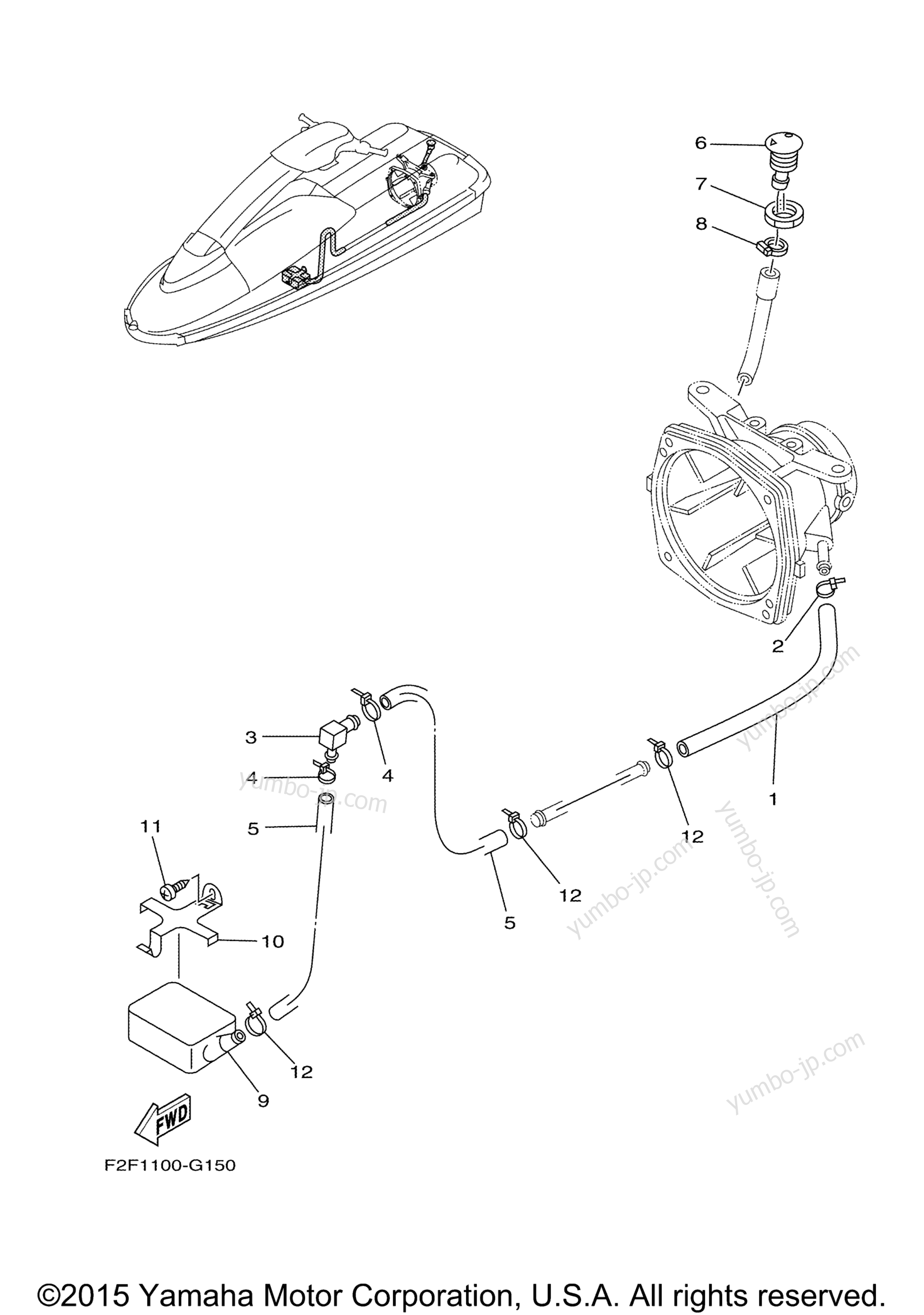Hull & Deck для гидроциклов YAMAHA WAVERUNNER SUPER JET (SJ700BP) 2015 г.