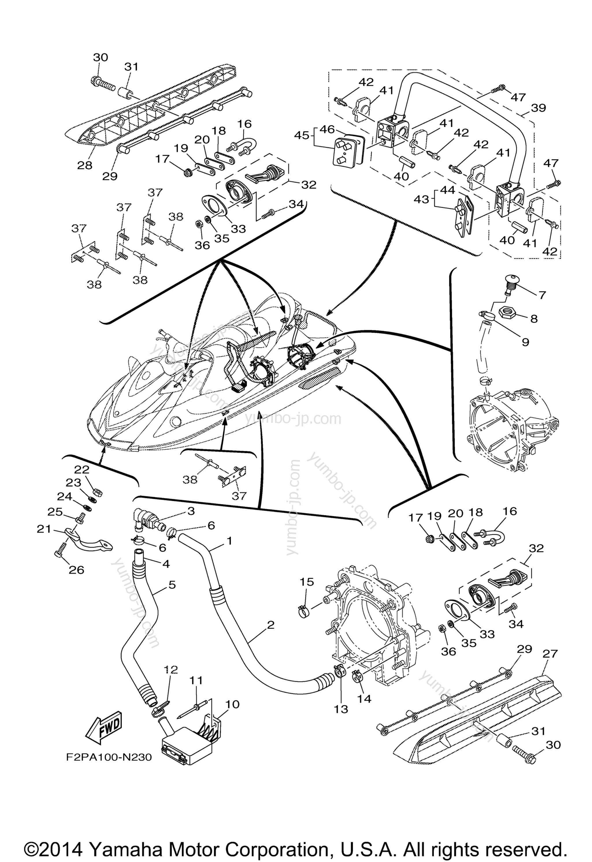 Hull & Deck для гидроциклов YAMAHA WAVERUNNER V1 SPORT (VX1100DP) 2015 г.