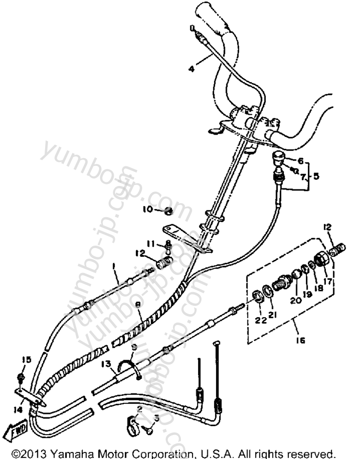 Устройство дистанционного управления / Кабеля для гидроциклов YAMAHA WAVE RUNNER LX (WR650D) 1990 г.