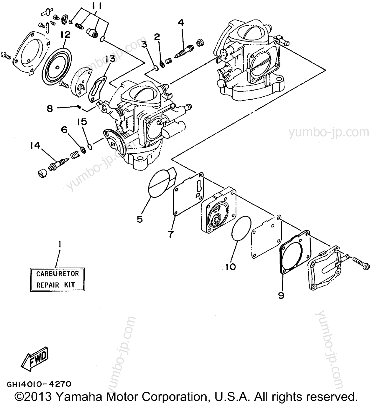 Repair Kit 2 для гидроциклов YAMAHA WAVE RAIDER (RA700T) 1995 г.