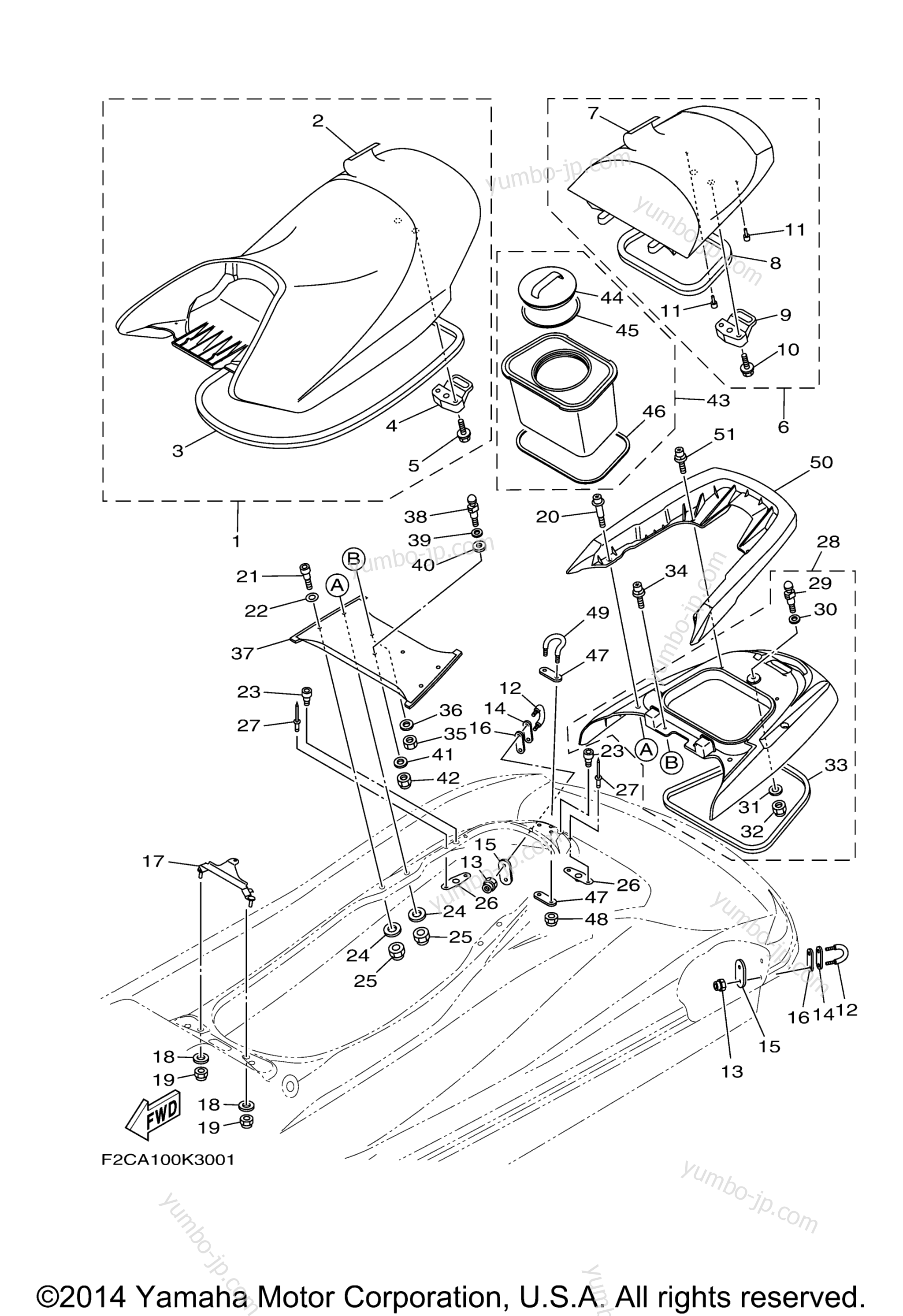 Seat & Under Locker для гидроциклов YAMAHA WAVERUNNER FZS (GX1800AN) 2014 г.