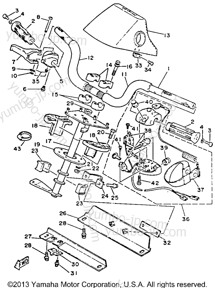 Steering для гидроциклов YAMAHA WAVE RUNNER (WR500R) 1993 г.