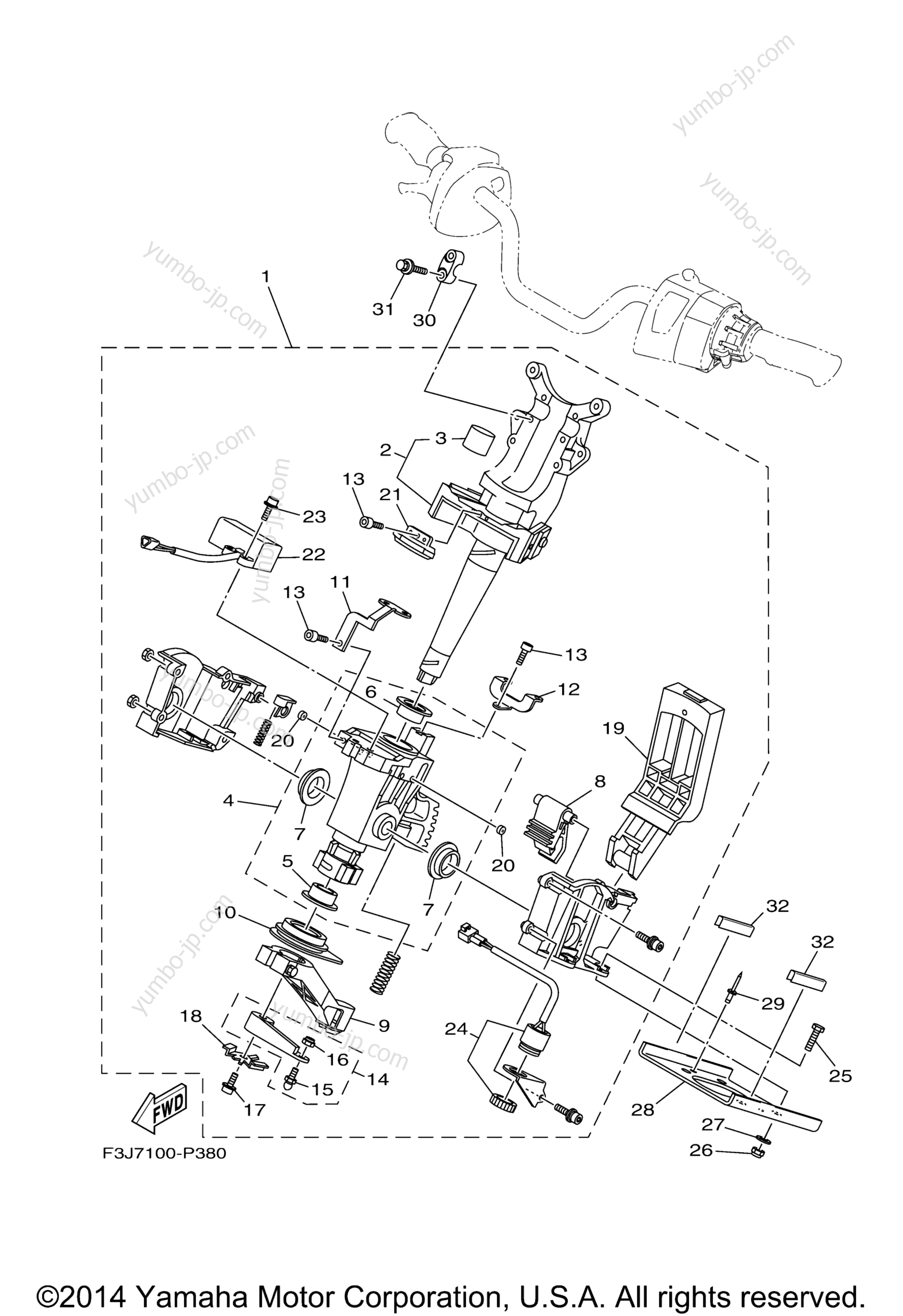 Steering 2 для гидроциклов YAMAHA WAVE RUNNER FX SHO (FA1800P) 2015 г.