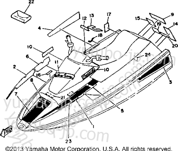 Graphic - Tool for watercrafts YAMAHA WAVE RUNNER (WR500F) 1989 year