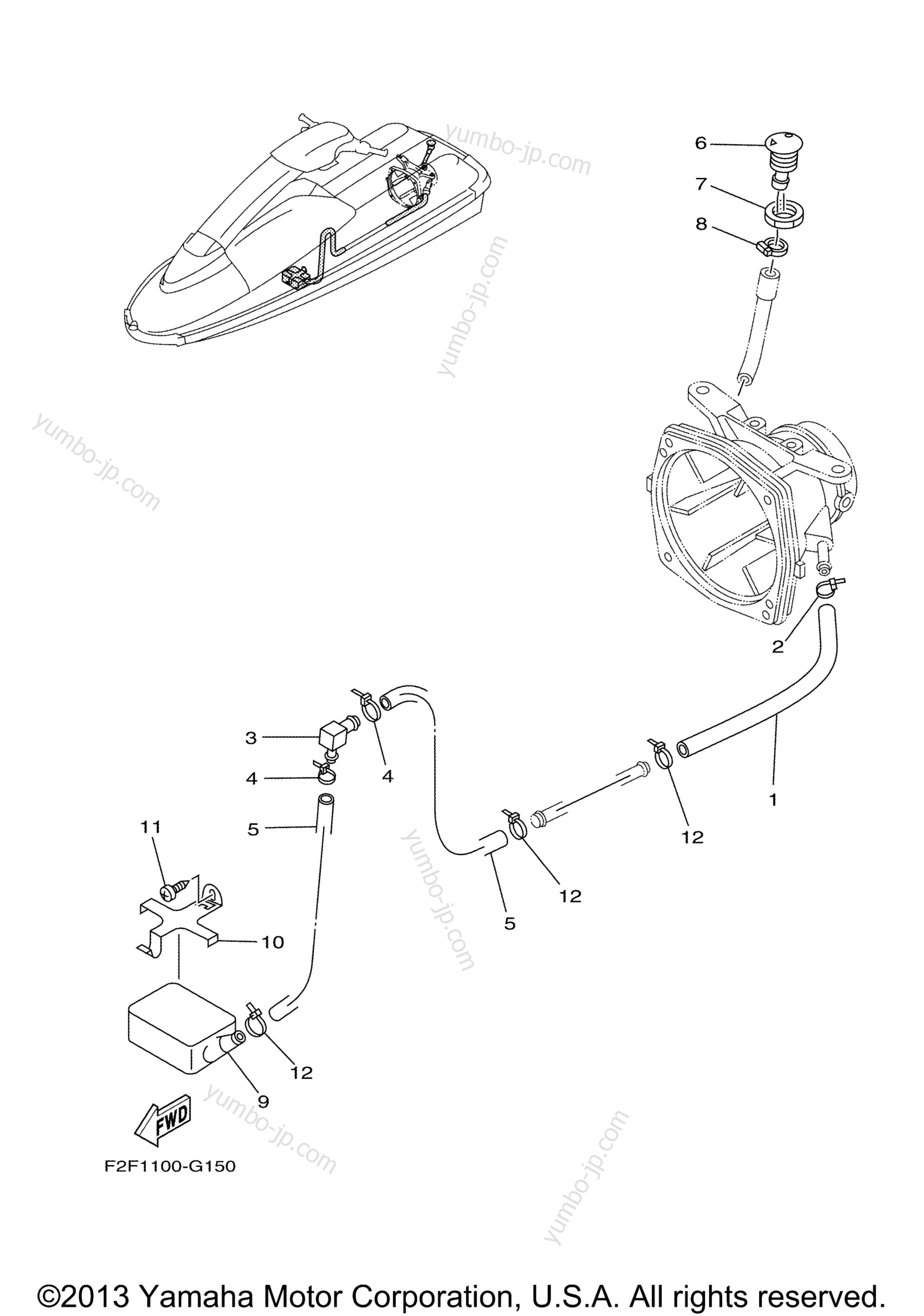 Hull & Deck для гидроциклов YAMAHA SUPER JET (SJ700BL) 2012 г.