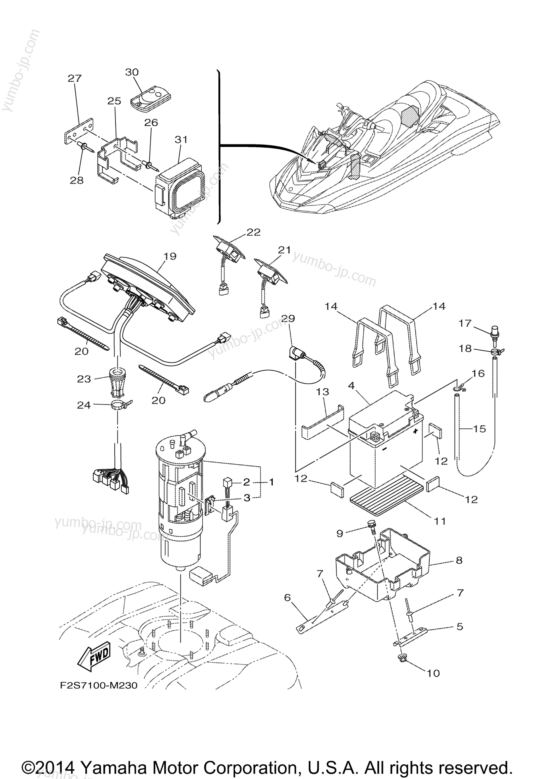 Electrical 3 for watercrafts YAMAHA WAVERUNNER FX HO (FB1800P) 2015 year