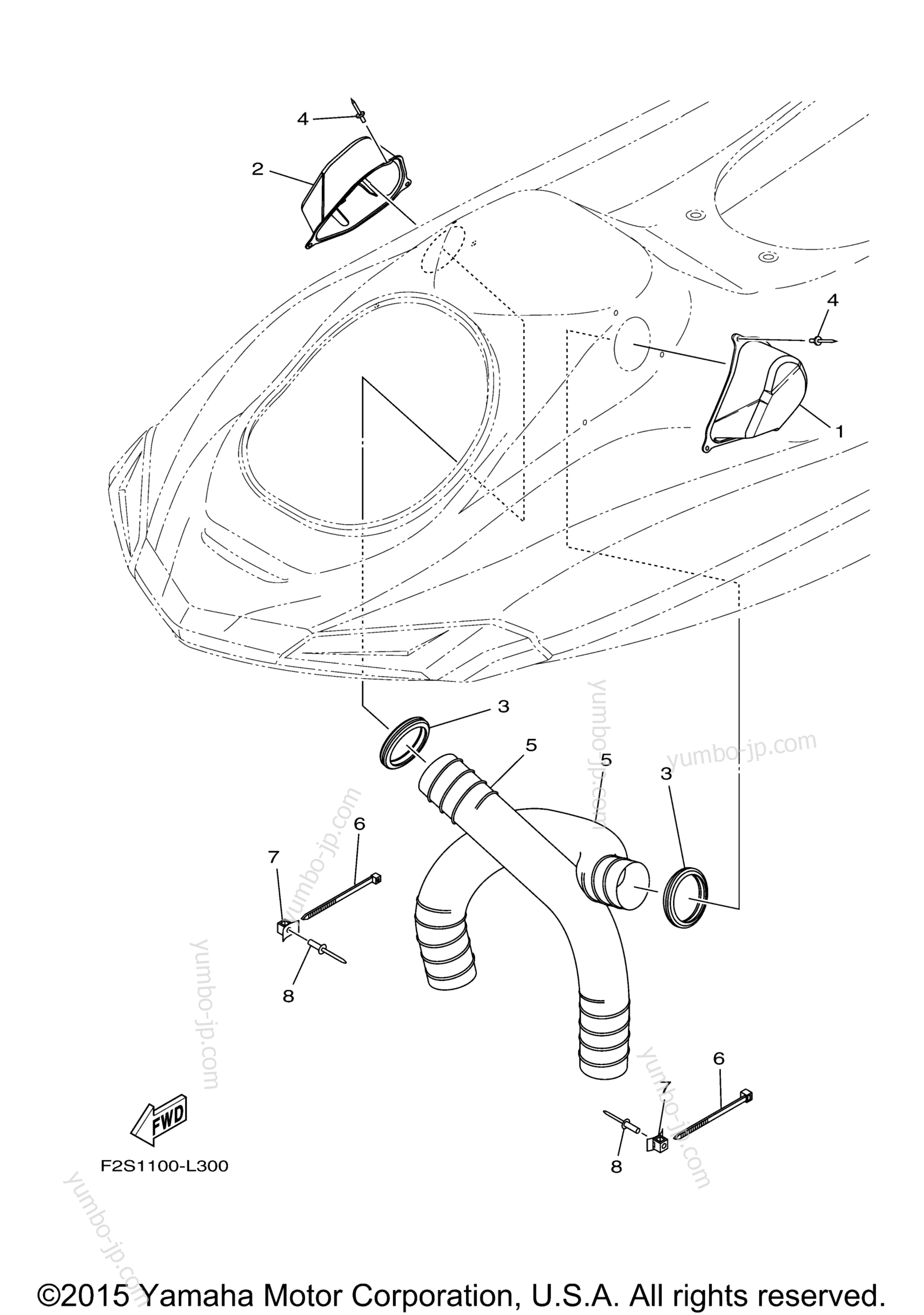 Ventilation for watercrafts YAMAHA FX CRUISER SHO (FA1800AR) 2016 year