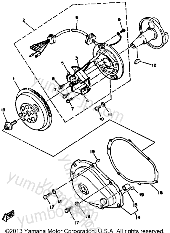 GENERATOR для гидроциклов YAMAHA WRB650Q_FN 1992 г.