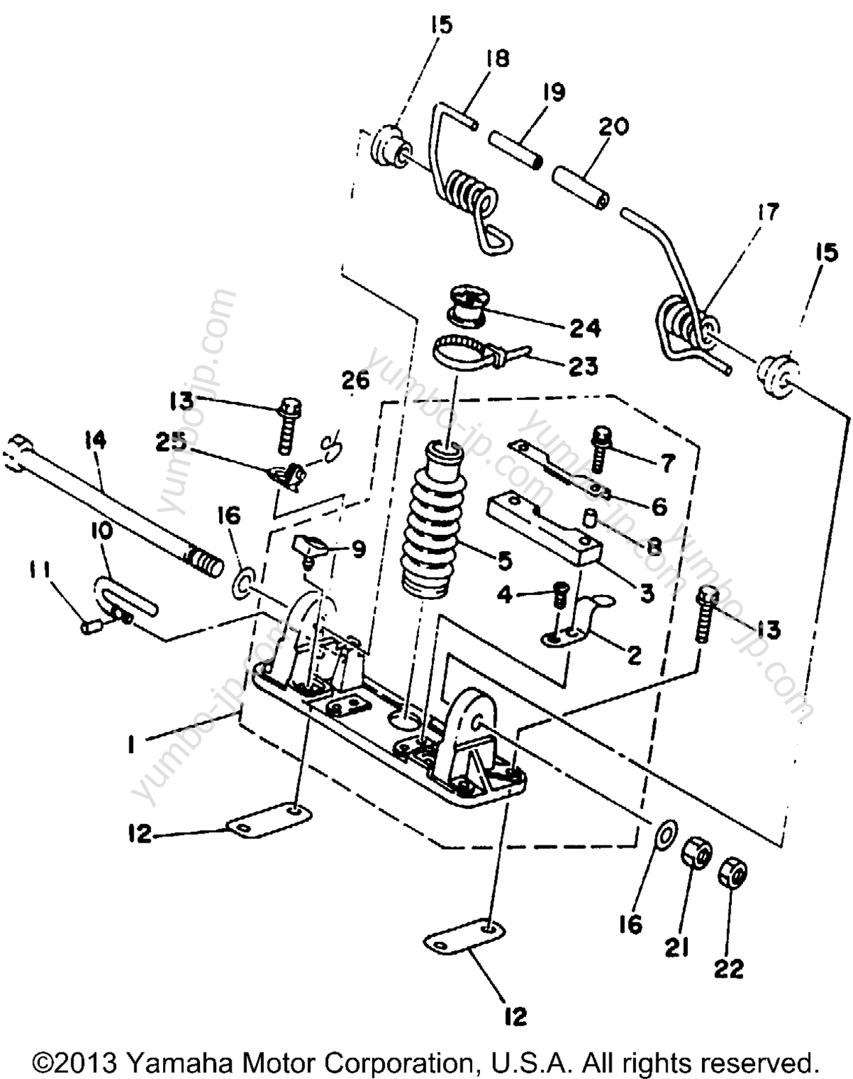 Pole Pivot для гидроциклов YAMAHA SUPER JET (SJ650Q) 1992 г.