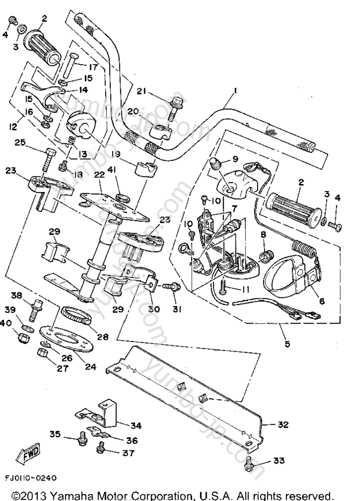 Steering 1 для гидроциклов YAMAHA WAVE RUNNER III (WRA650Q) 1992 г.