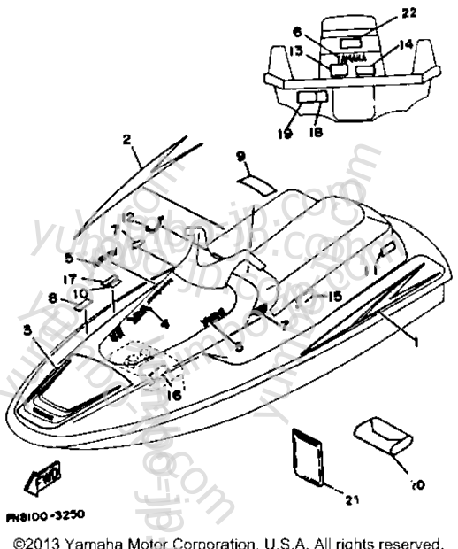 Graphic - Tool for watercrafts YAMAHA WRB650Q_61 1992 year