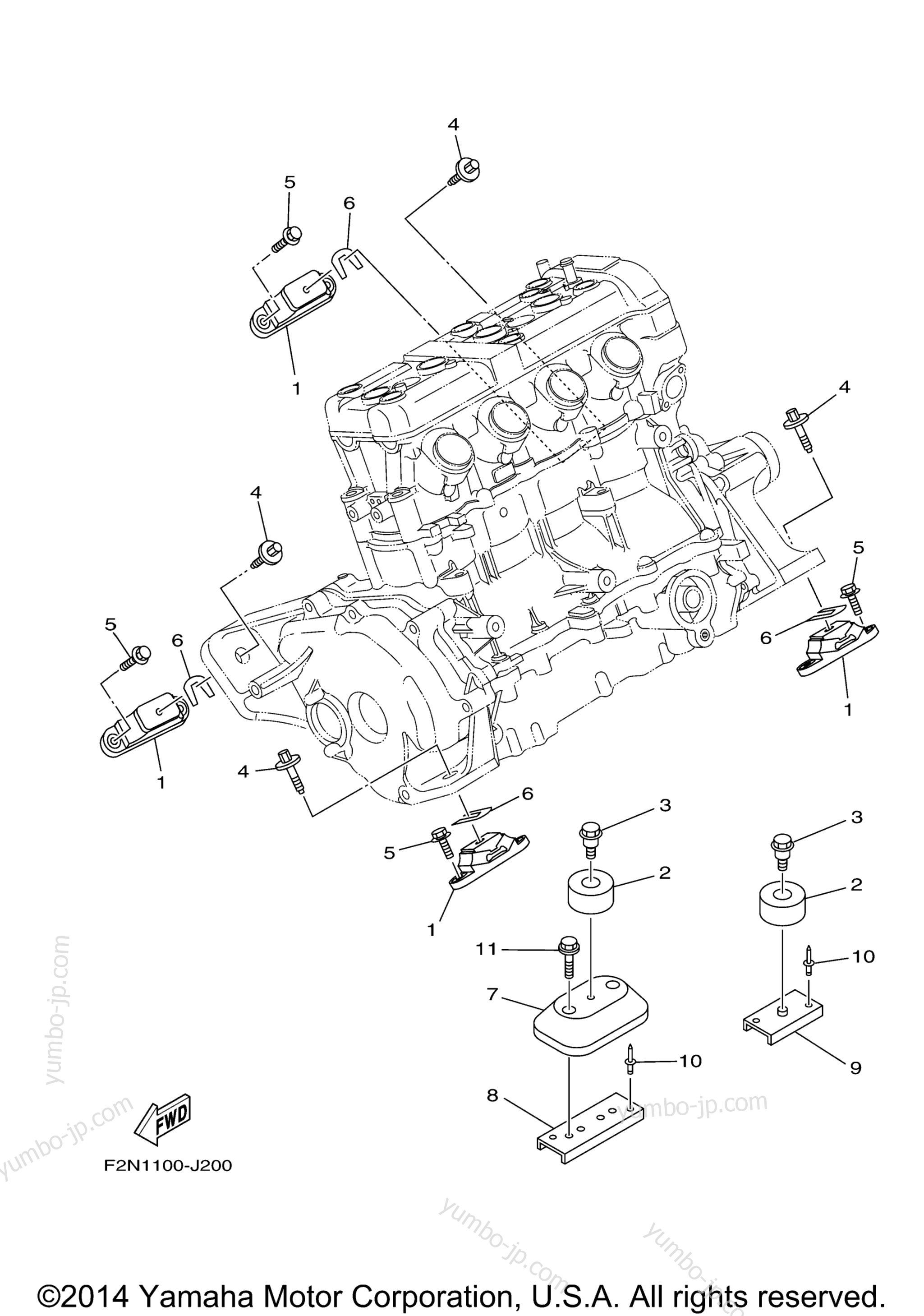 ENGINE MOUNT для гидроциклов YAMAHA WAVERUNNER V1 SPORT (VX1100DP) 2015 г.