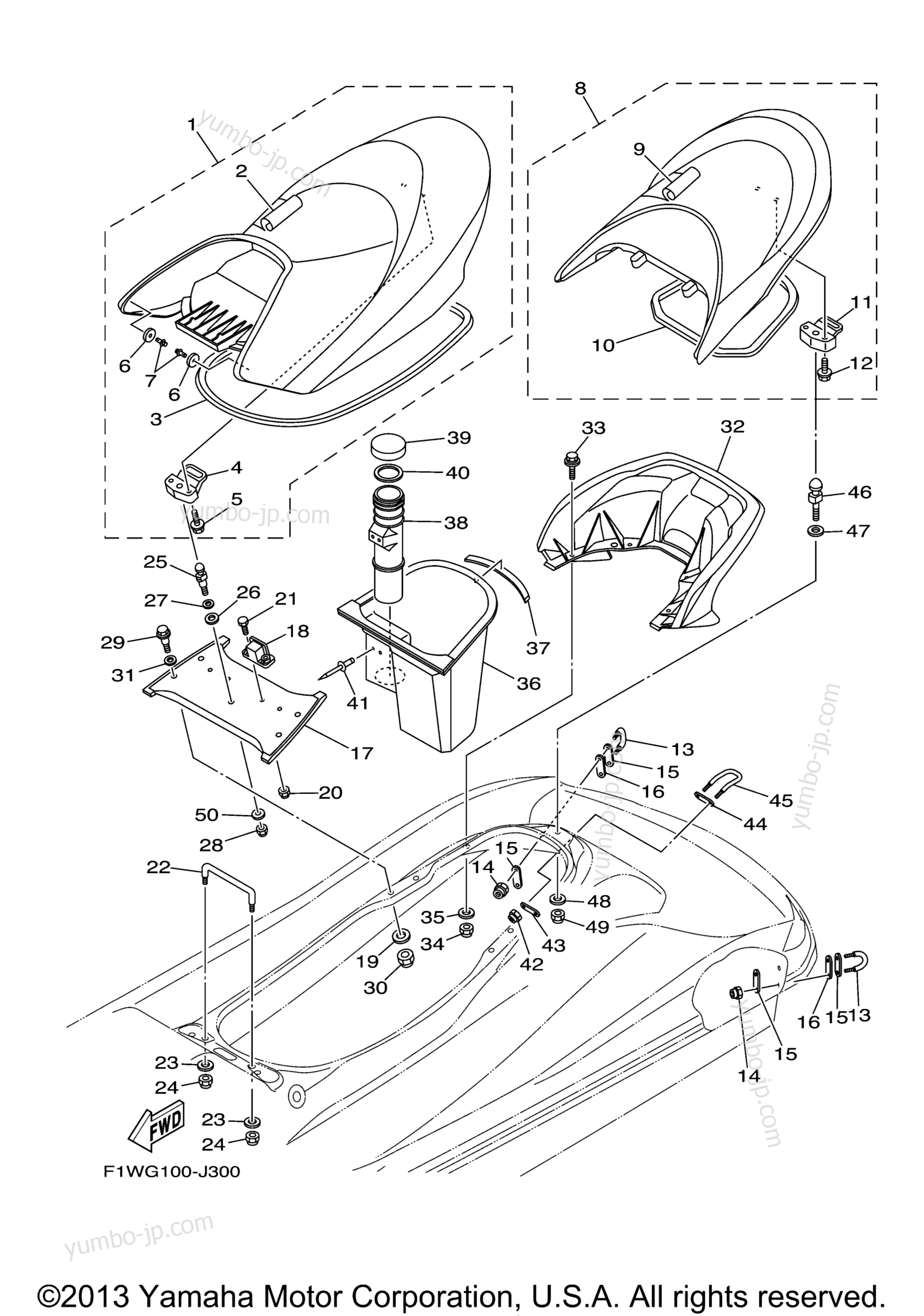 Seat & Under Locker для гидроциклов YAMAHA FX SUPER HIGH OUTPUT (FX1800K) 2011 г.