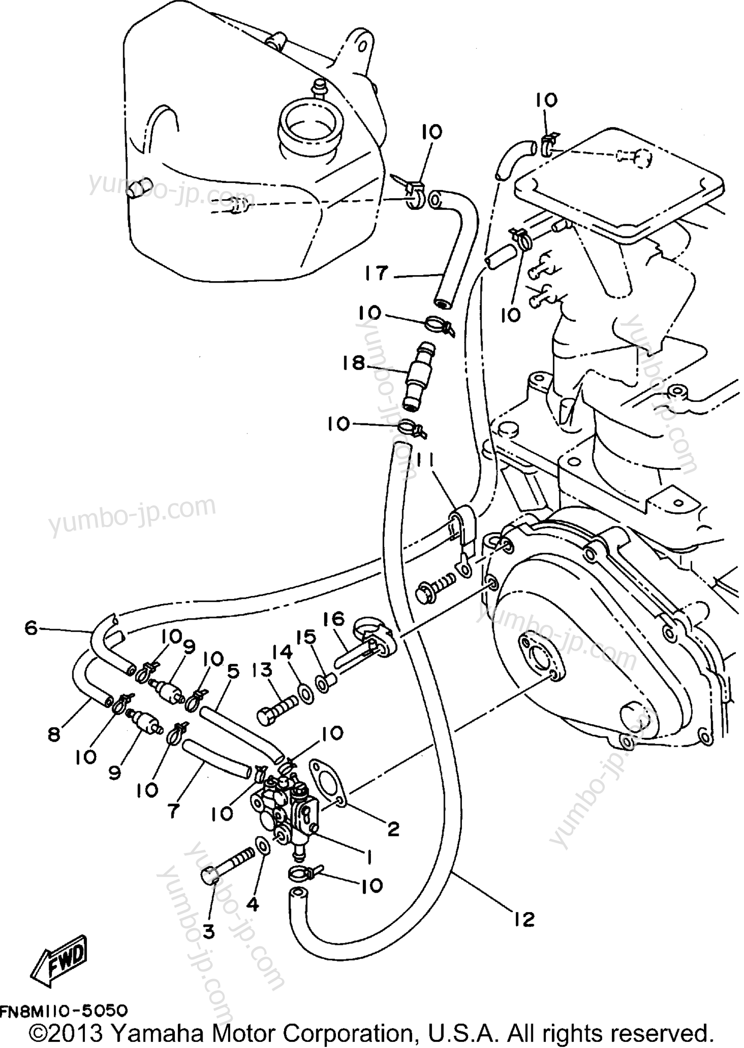 Oil Pump (For Oil Injection) для гидроциклов YAMAHA WAVE RUNNER VXR (WRB650T) 1995 г.