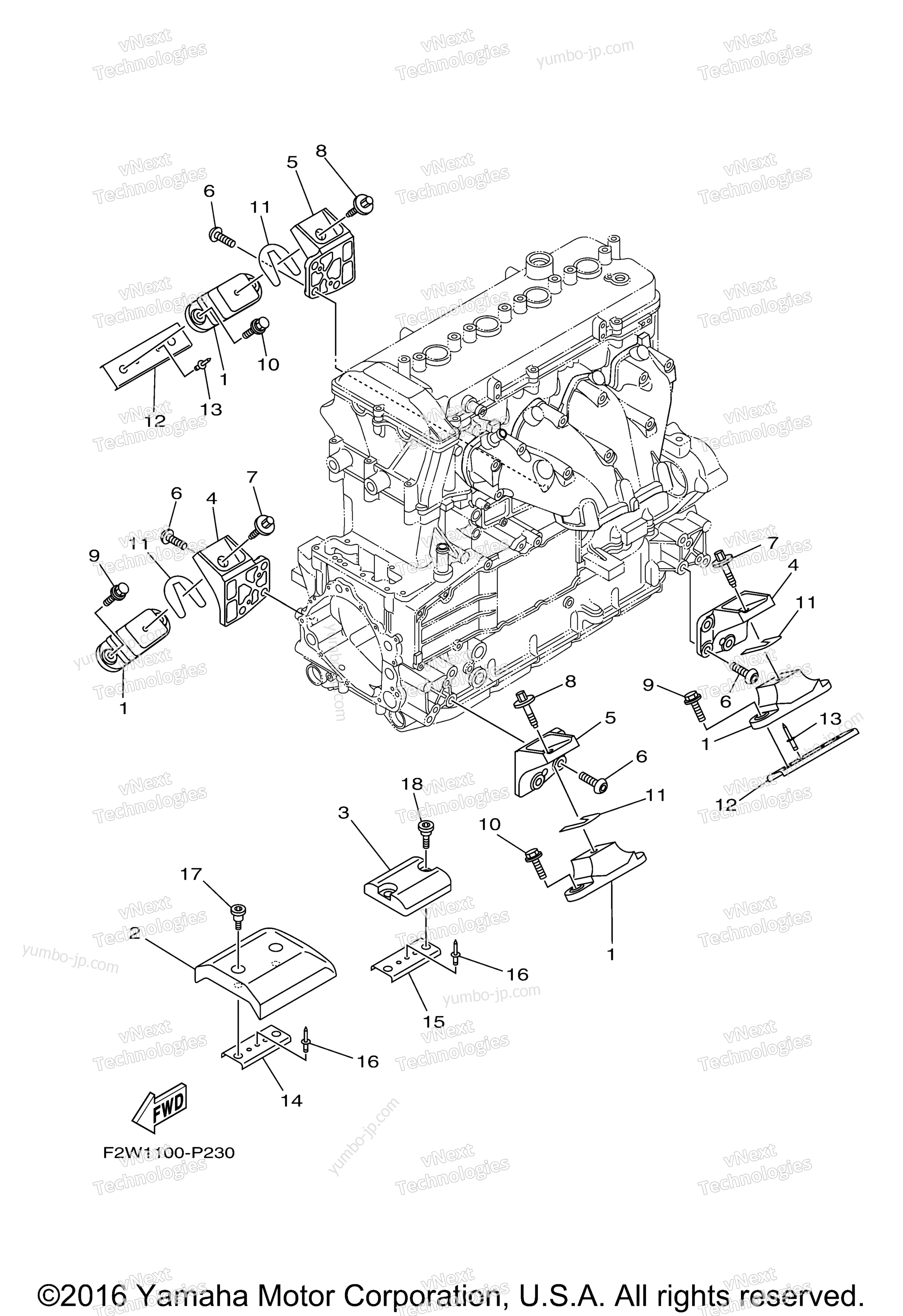 ENGINE MOUNT для гидроциклов YAMAHA GP1800 (GP1800S) 2017 г.