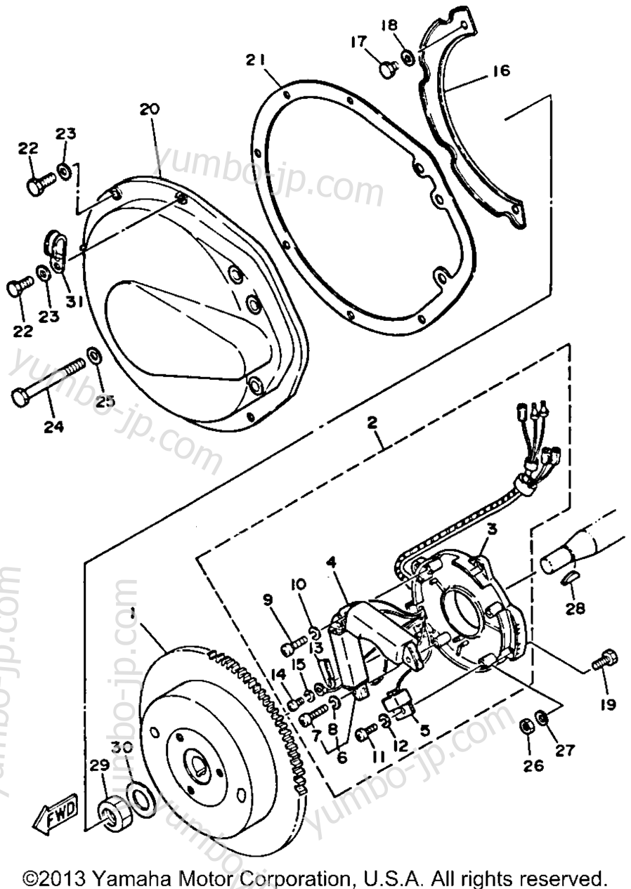 GENERATOR для гидроциклов YAMAHA WAVE JAMMER (WJ500G) 1988 г.