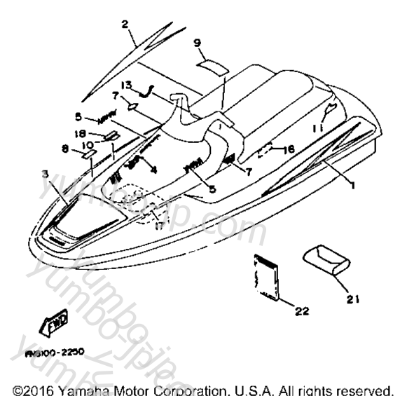 Graphic - Tool for watercrafts YAMAHA WRB650P_FN 1991 year