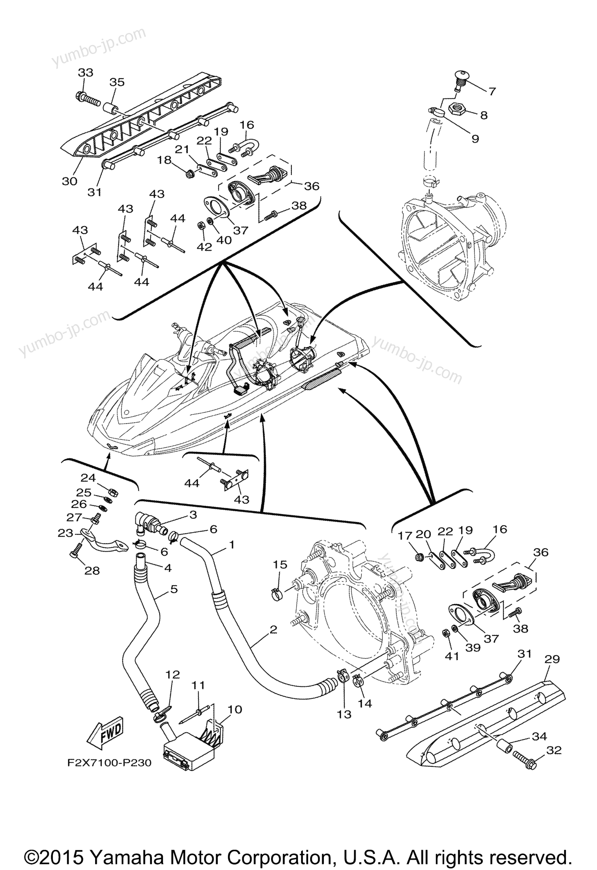Hull & Deck для гидроциклов YAMAHA WAVERUNNER VX (VX1100CP) 2015 г.