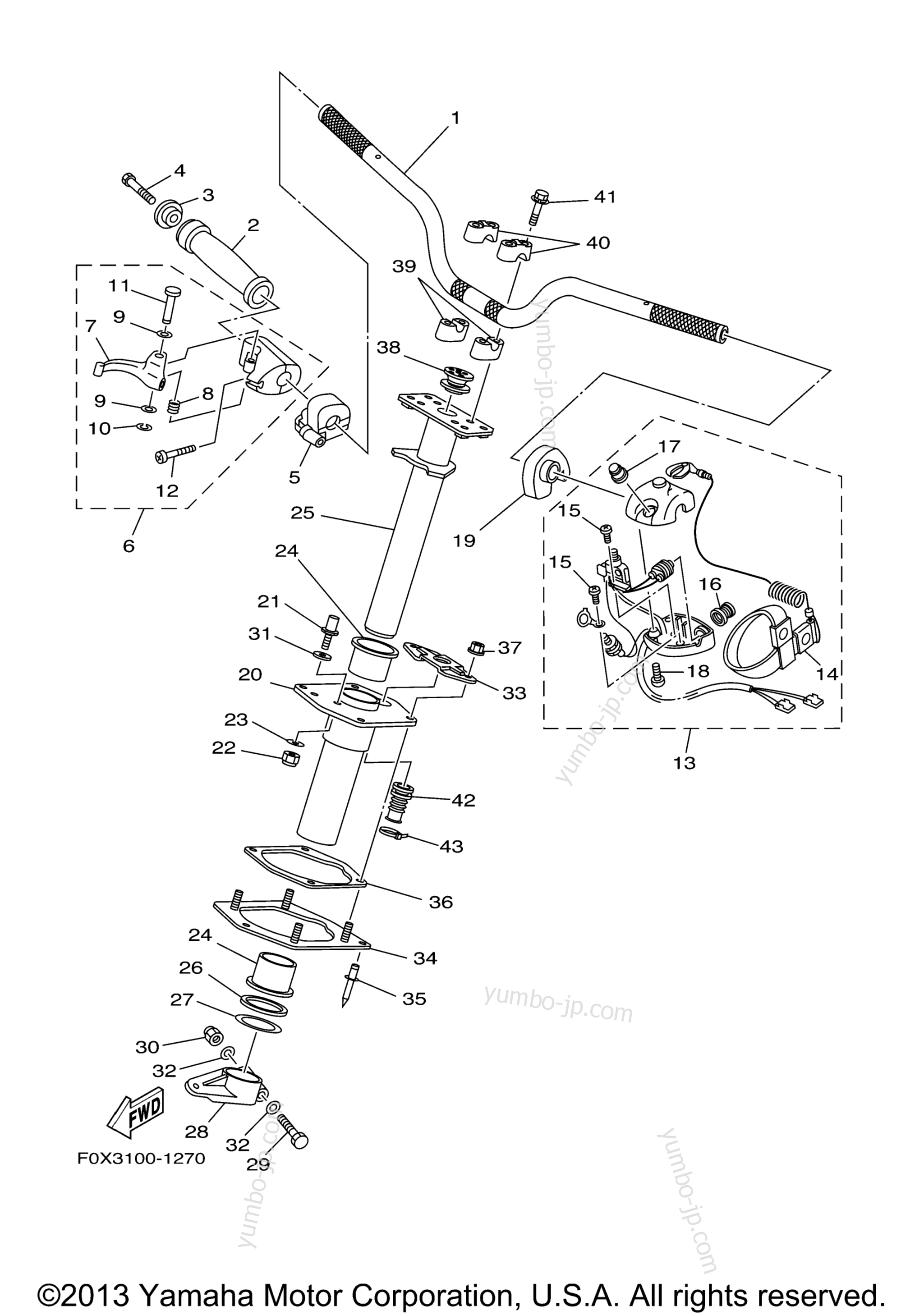 Steering 1 для гидроциклов YAMAHA GP800R (GP800AB) 2003 г.